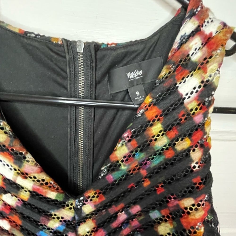 Massimo Colorful Chevron Skater Dress w/ Exposed Zipper - Picture 2 of 14